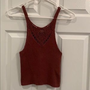 Burgundy Knit Crop Top